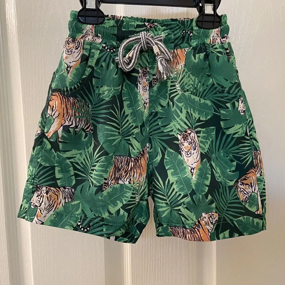 Lola + The Boys Tiger Swim Shorts Trunks Boys Size 2